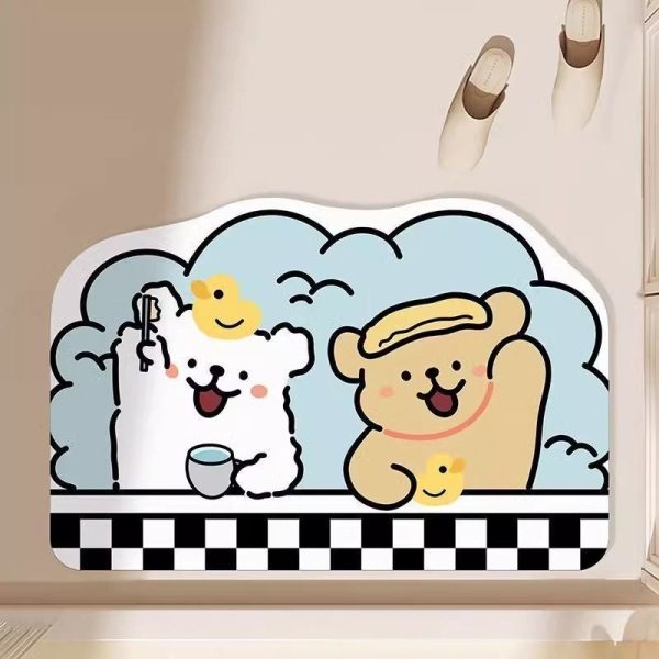 Puppy Brush Teeth Bathroom Absorbant Mat - Image 2