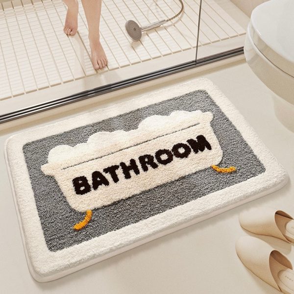 Gray Bathtub Plush Bathroom Rug - Image 2
