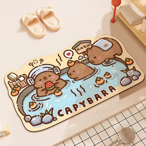 Capybara Shower Bathroom Absorbent Mat