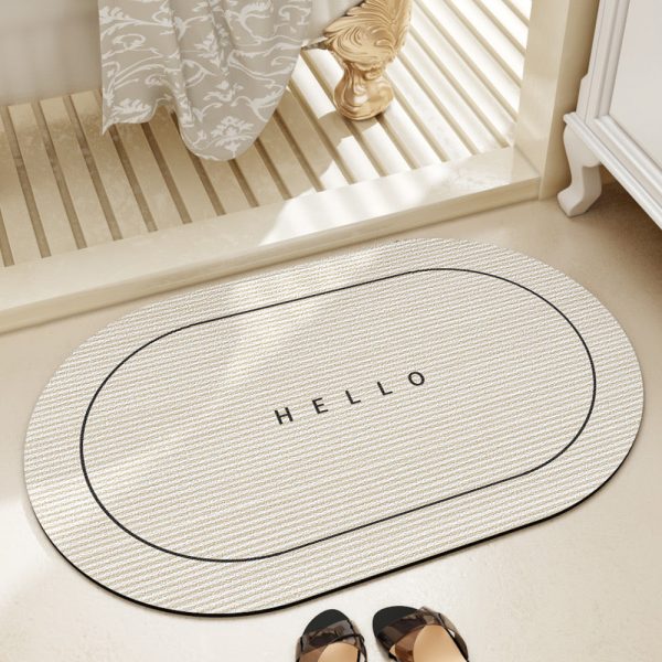 Minimalist White Bathroom Absorbent Mat